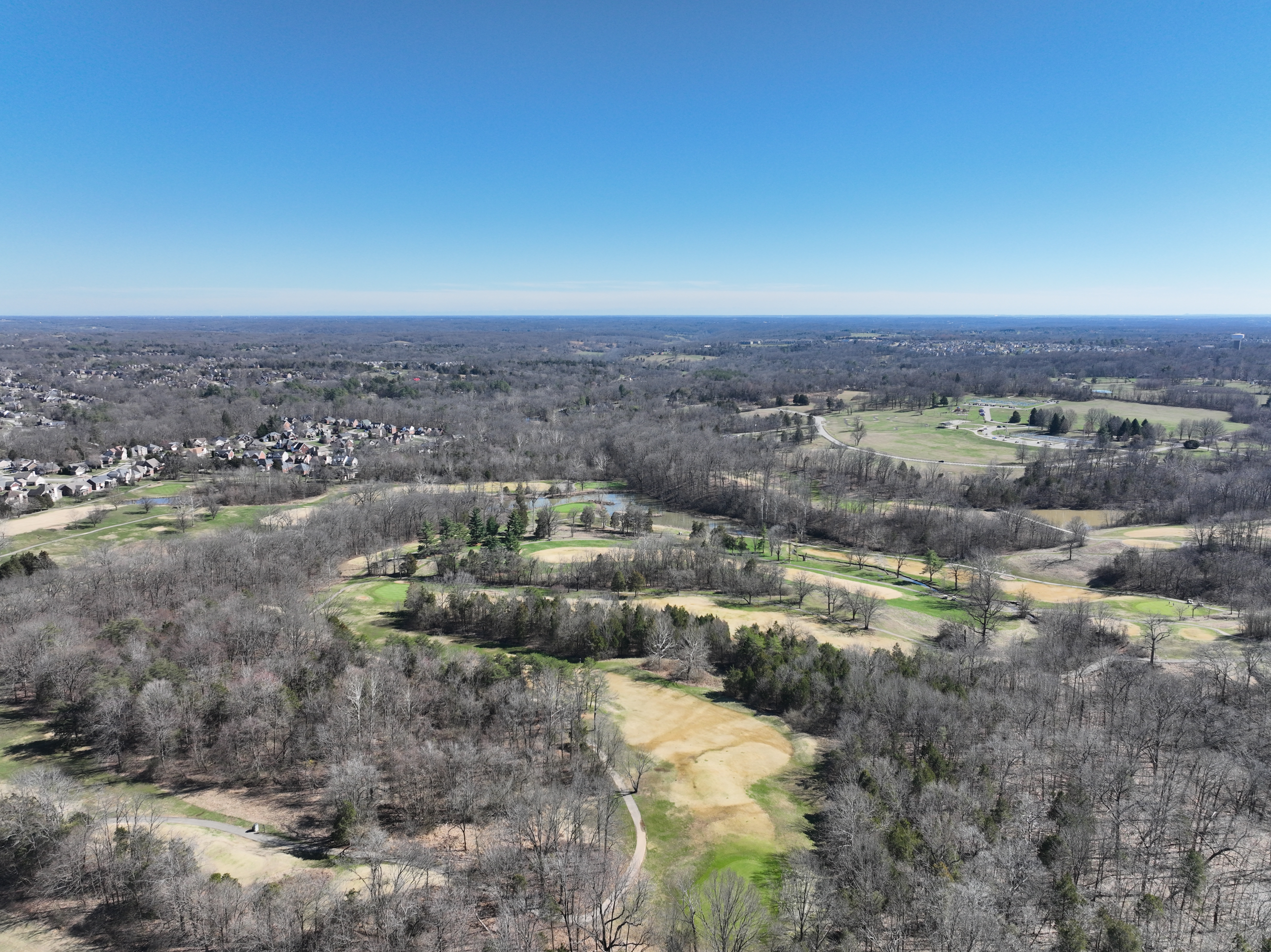 Aerial turf maintenance view of field conditions